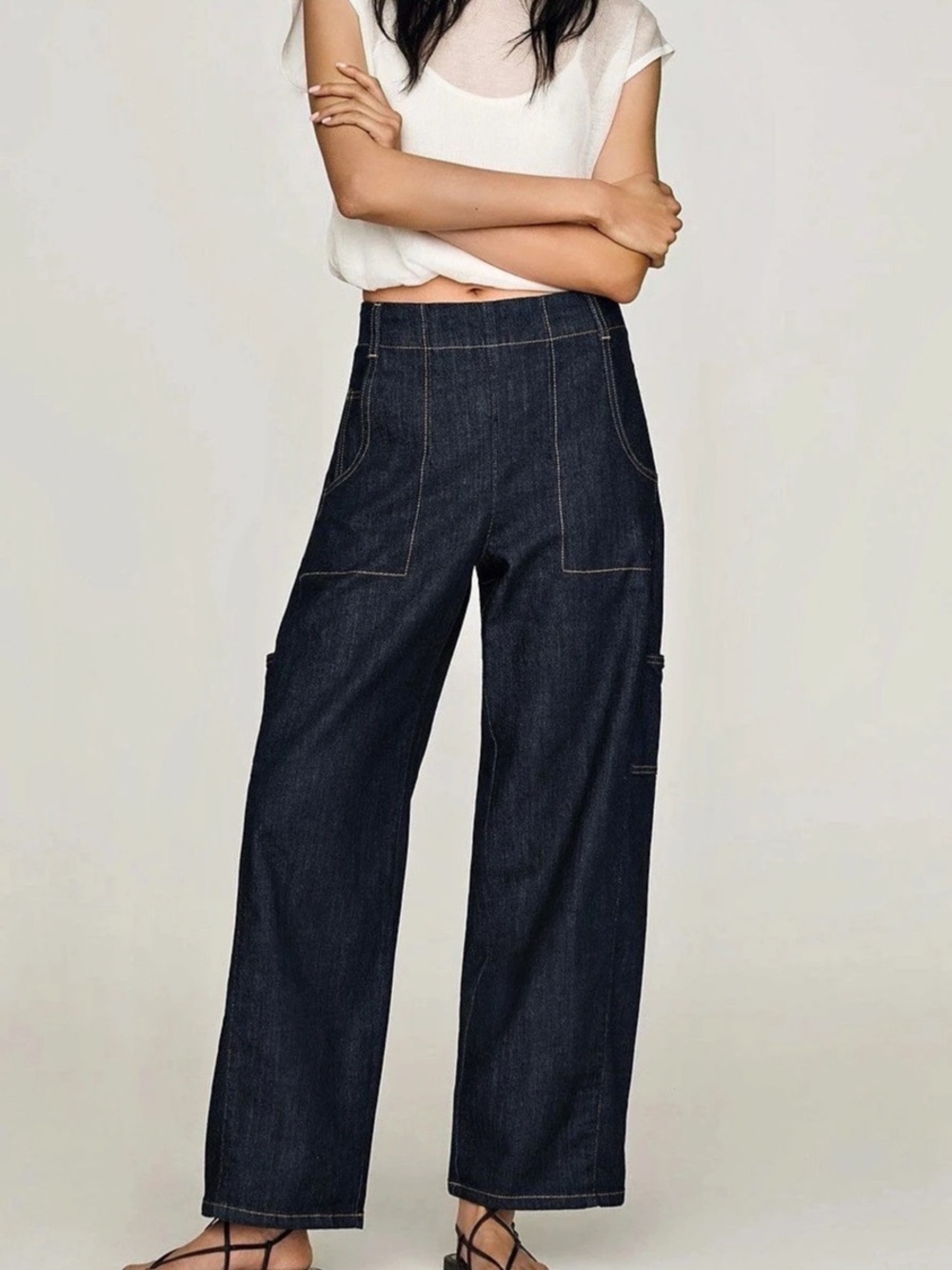 NWT Anthropologie Maeve Painters Mid Rise Dark denim Relaxed Jeans Size Medium